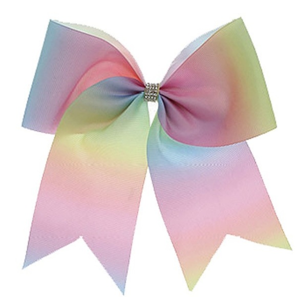 NEW Girls Rainbow Big Hair Bow, Pink Pastel Big Hair Clip - Picture 2 of 2